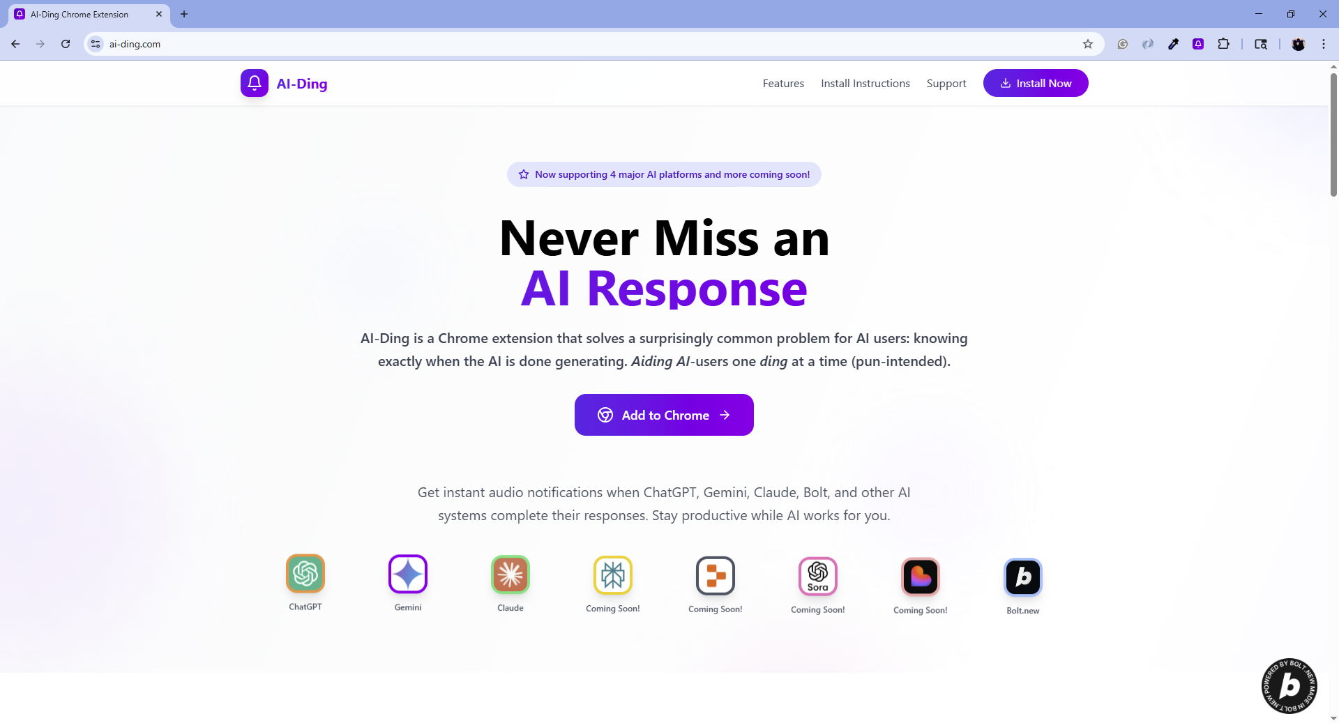 Screenshot image of AI-Ding.com