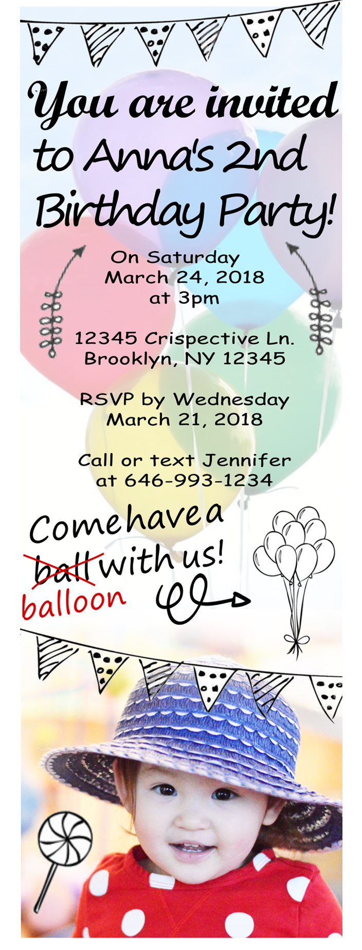 Balloon party invitation