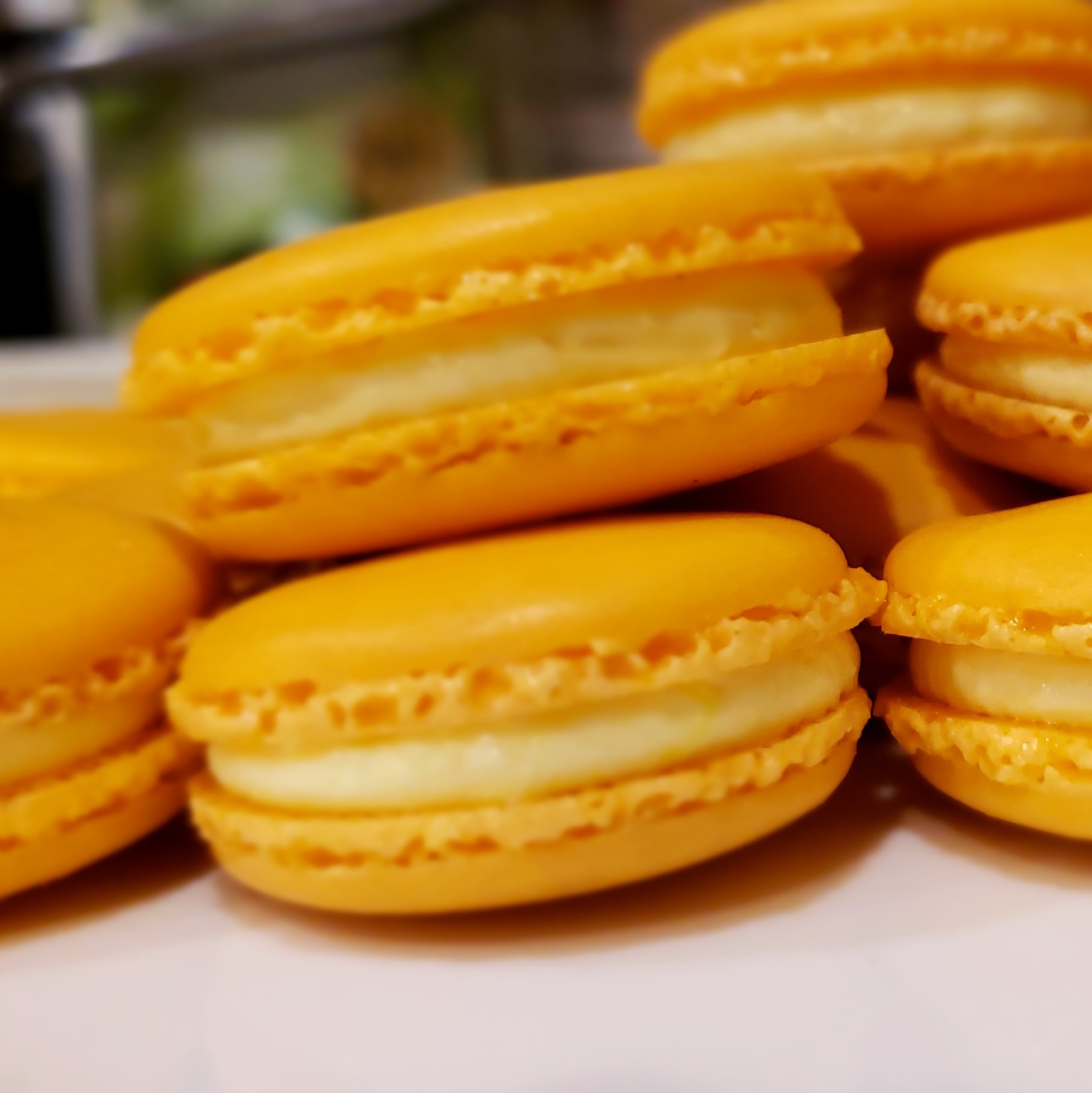 Orange creamscicle French macarons