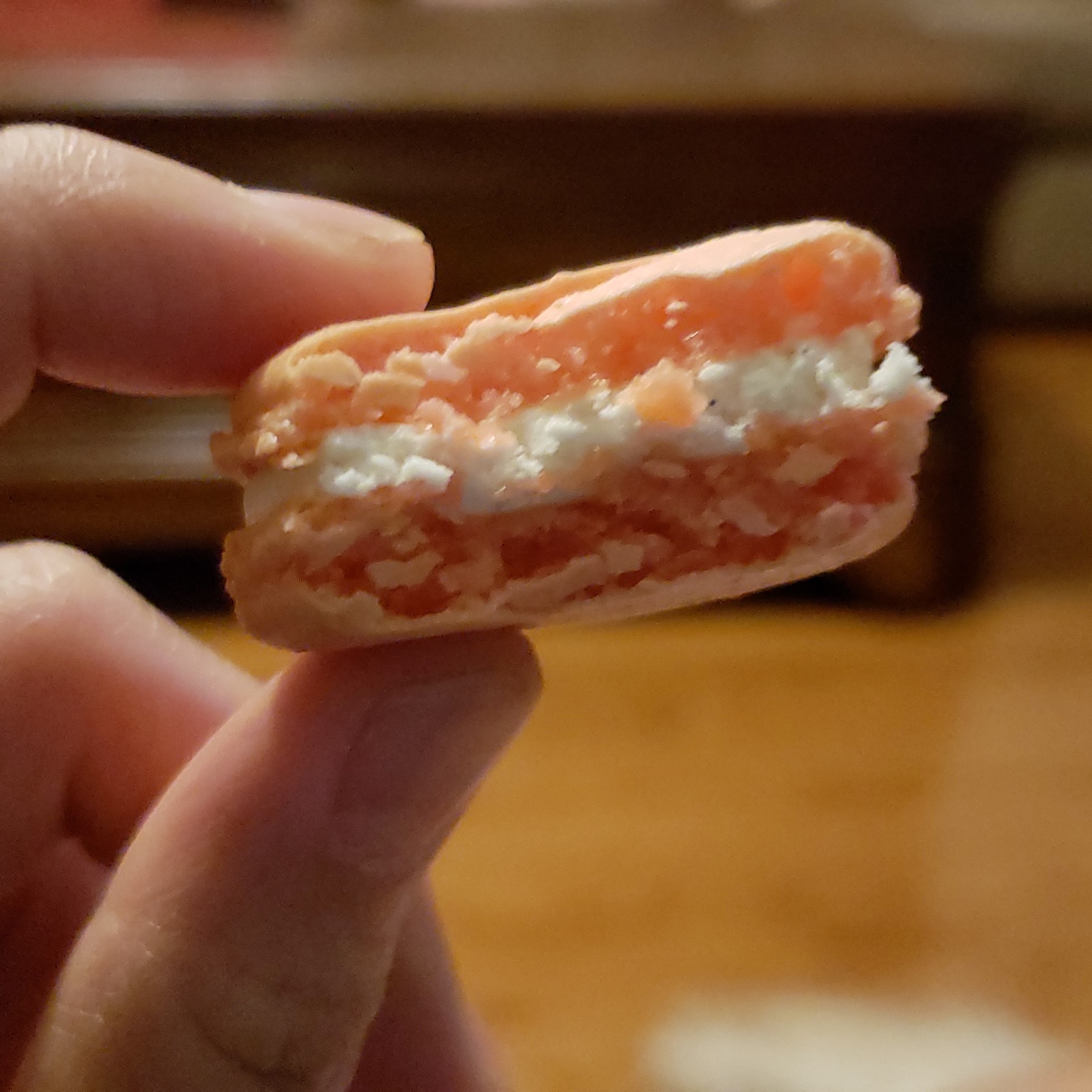 French macaron bitten